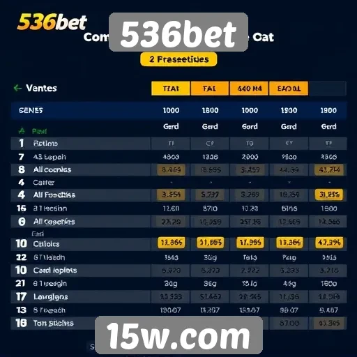 Comparativo de odds no site 536bet